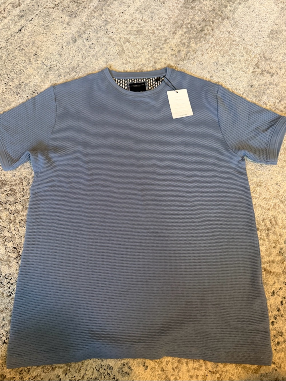 Denim & Flower- Men’s Textured Crew Neck T-Shirt — Slate Blue